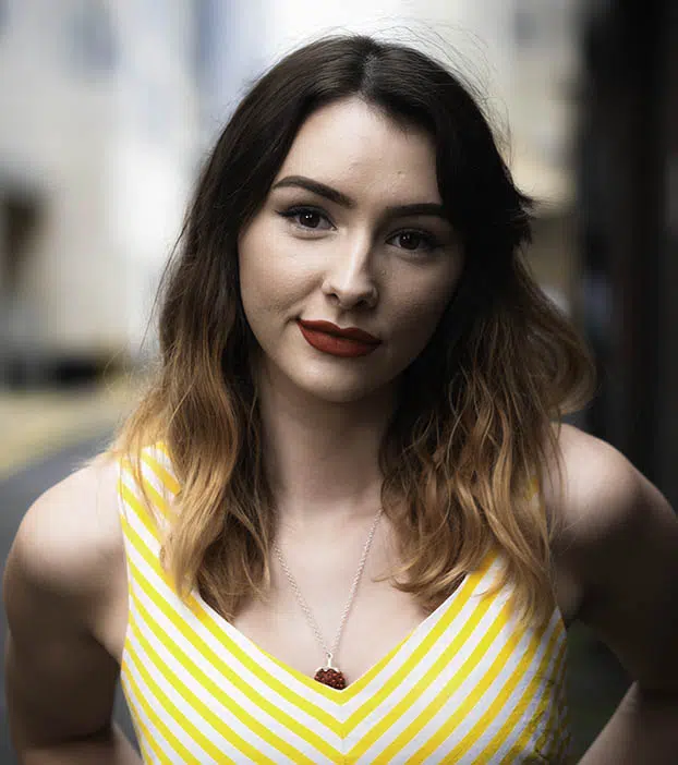 headshot of a female model in glasgow, scotland